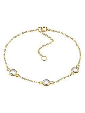 14K Gold Vermeil Crystal Bracelet | CZ Chain Bracelet